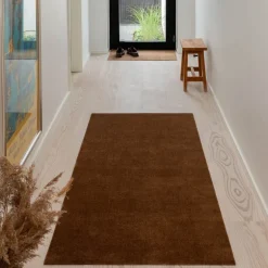 Unicolor gulvmatte 90x60 cm cognac