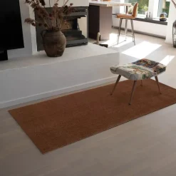 Unicolor gulvmatte 200x90 cm cognac