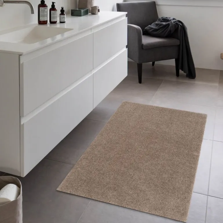 Unicolor gulvmatte 130x90 cm sand/beige