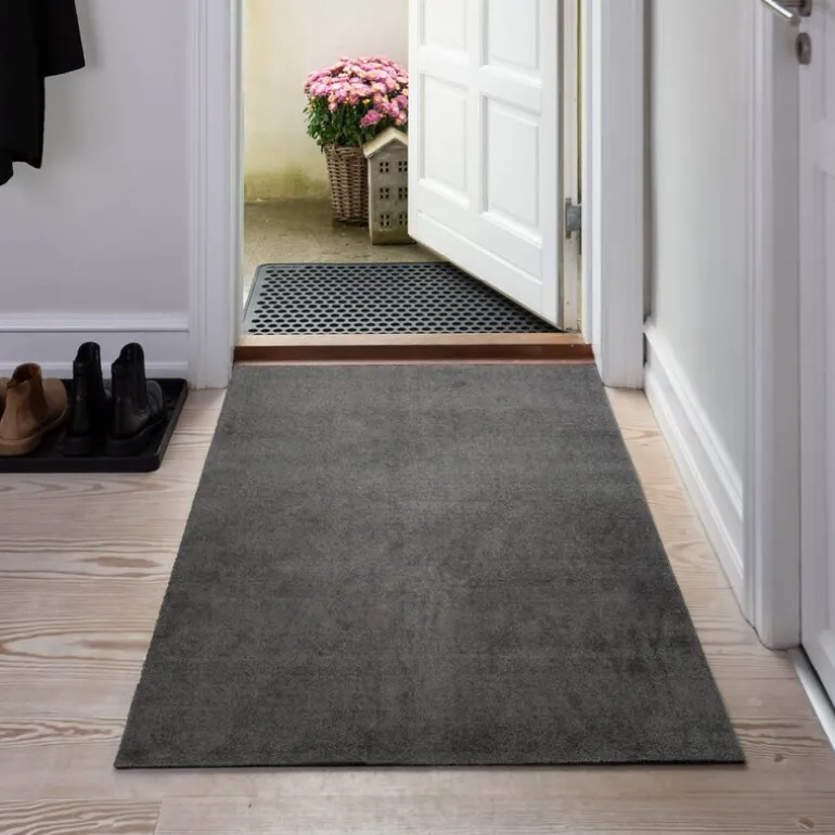 Unicolor gulvmatte 130x90 cm steelgrey