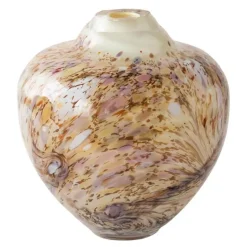 Unik skulptur kunstglass M 24 cm brun multi