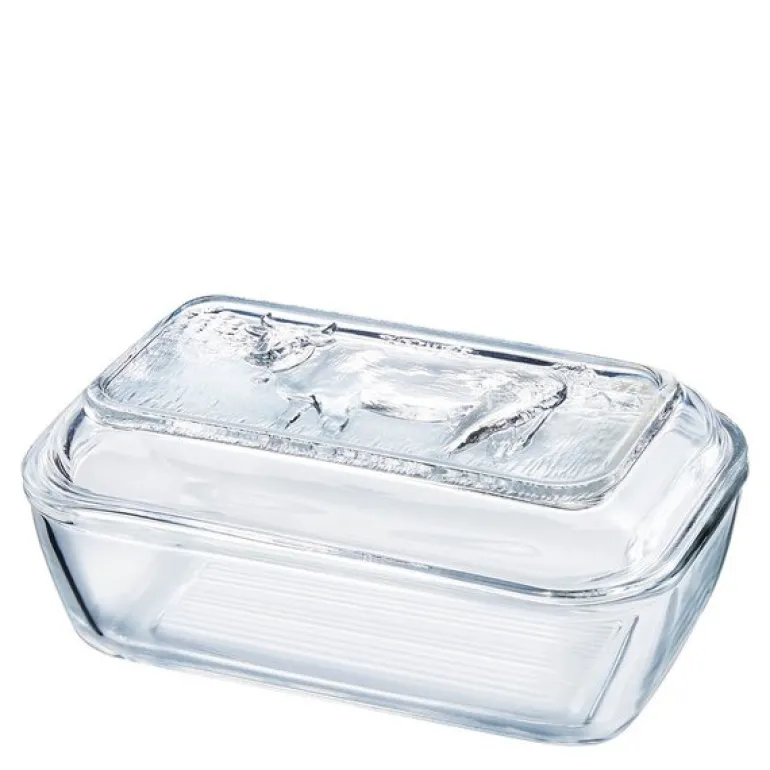 Vache smørklokke i glass 17x11 cm