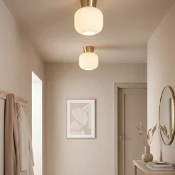 Vanja plafond 20 cm hvit/matt messing