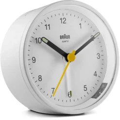 Vekkerklokke analog 7,5 cm hvit