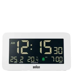 Vekkerklokke digital 13,5 cm hvit
