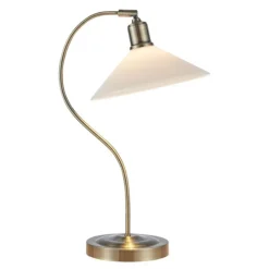 Vela bordlampe 49 cm antique messing/hvit
