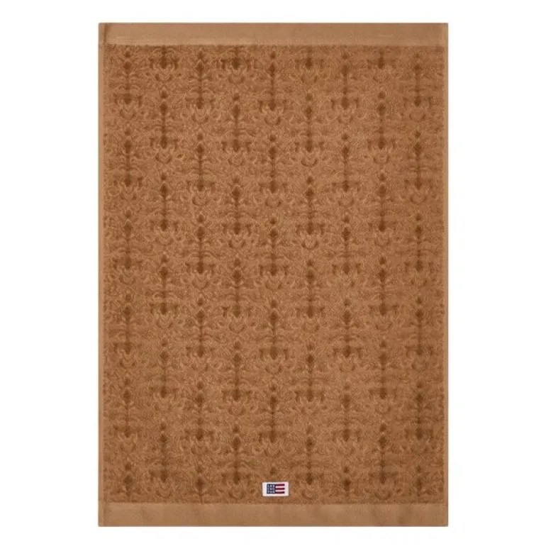 Velour jacquard ornament håndkle 30x50 cm fudge