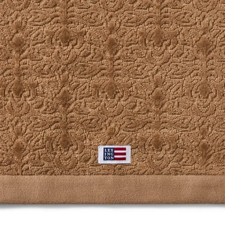Velour jacquard ornament håndkle 100x150 cm fudge