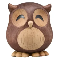 Villum ugle trefigur 8 cm gummitre/sapele