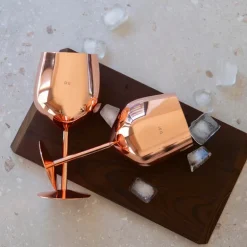 Vinglass stål DU & JEG 45 cl 2 stk roségull