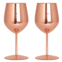 Vinglass stål DU & JEG 45 cl 2 stk roségull