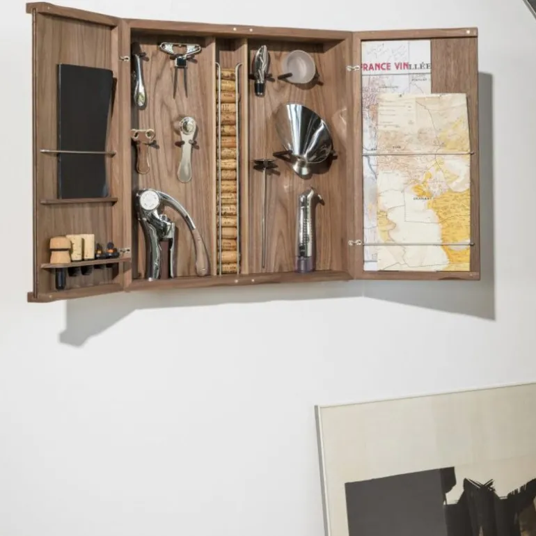 Vinsett/vinskap med vintilbehør Cabinet d'Oeno Curiosités