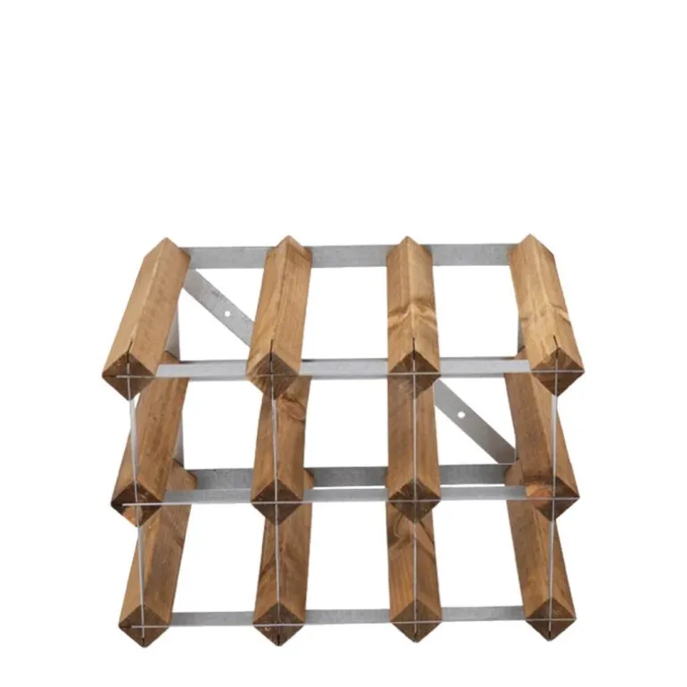 Vinstativ 9 flasker montert lys eik