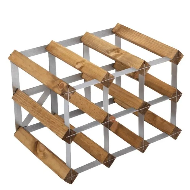 Vinstativ 9 flasker montert lys eik