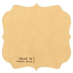 Vintage glassbrikke 12x12 cm beige
