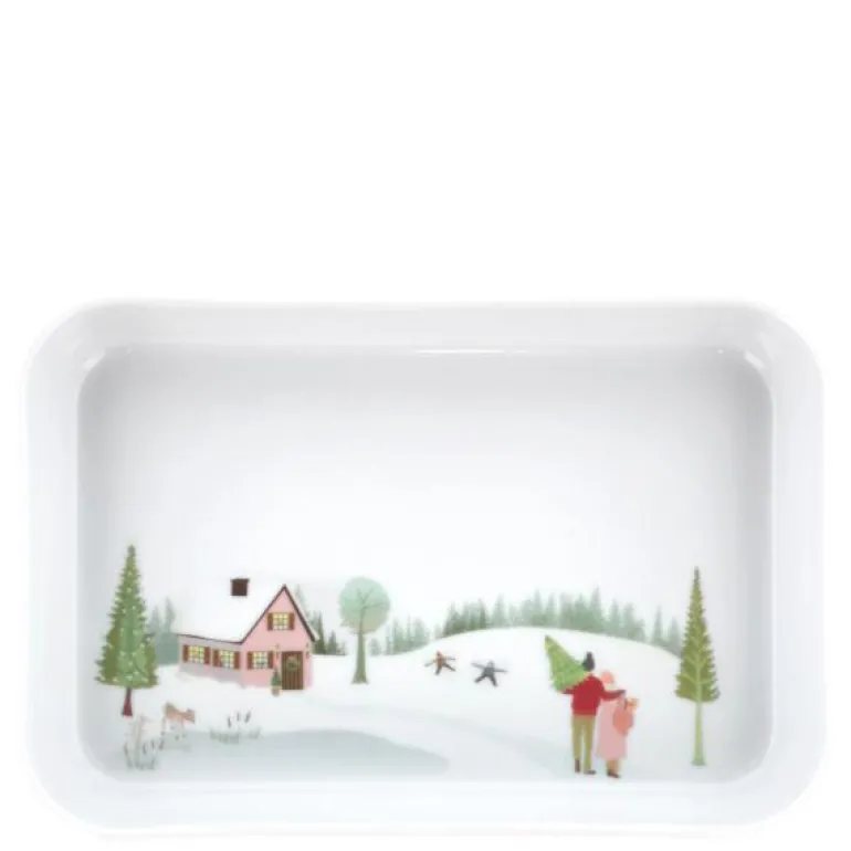 Vinter fat rektangulært 18x12 cm Ildfast porselen hvit