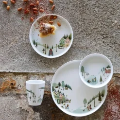 Vinter tallerken flat rett kant15,5 cm Ildfast porselen hvit