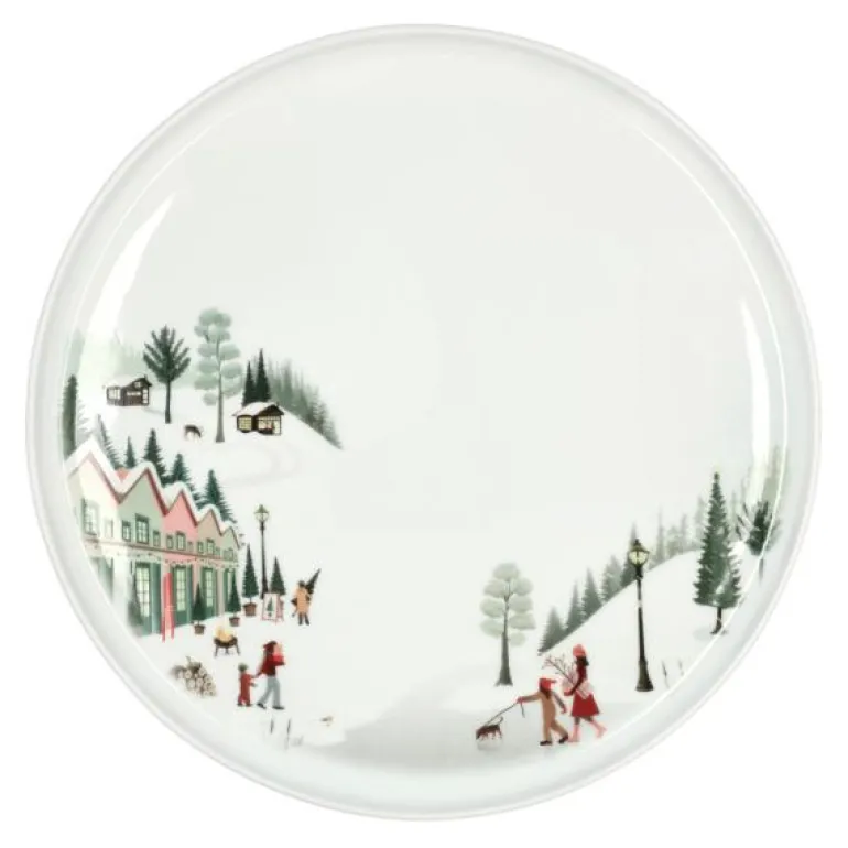 Vinter tallerken flat rett kant 26 cm Ildfast porselen hvit