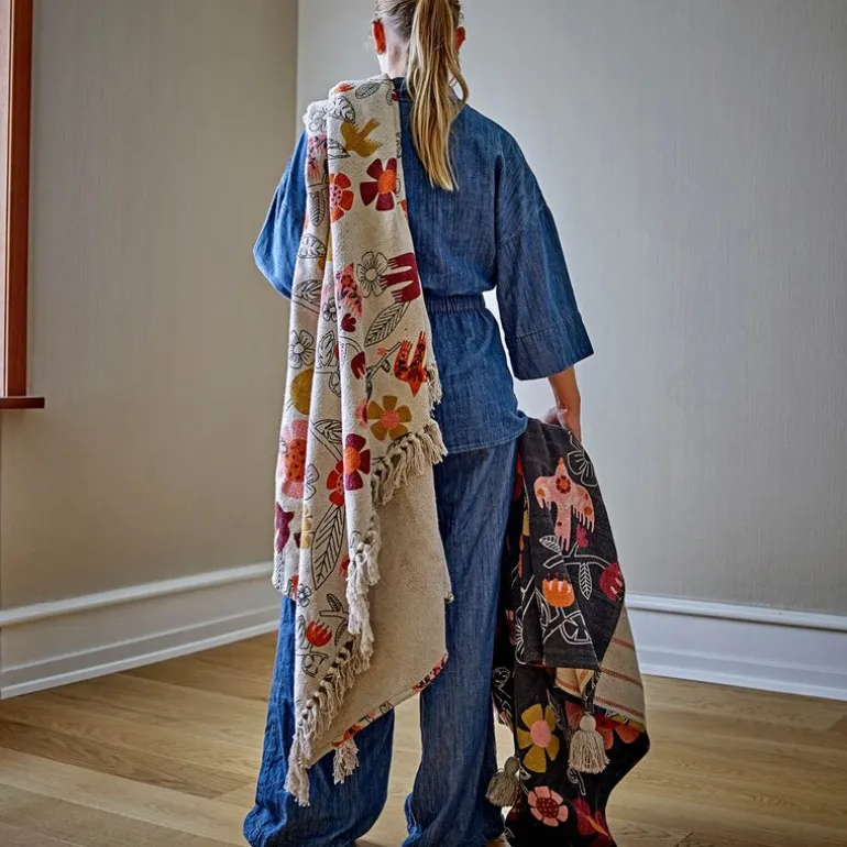 Vivielle pledd 160x130 cm blomster lys