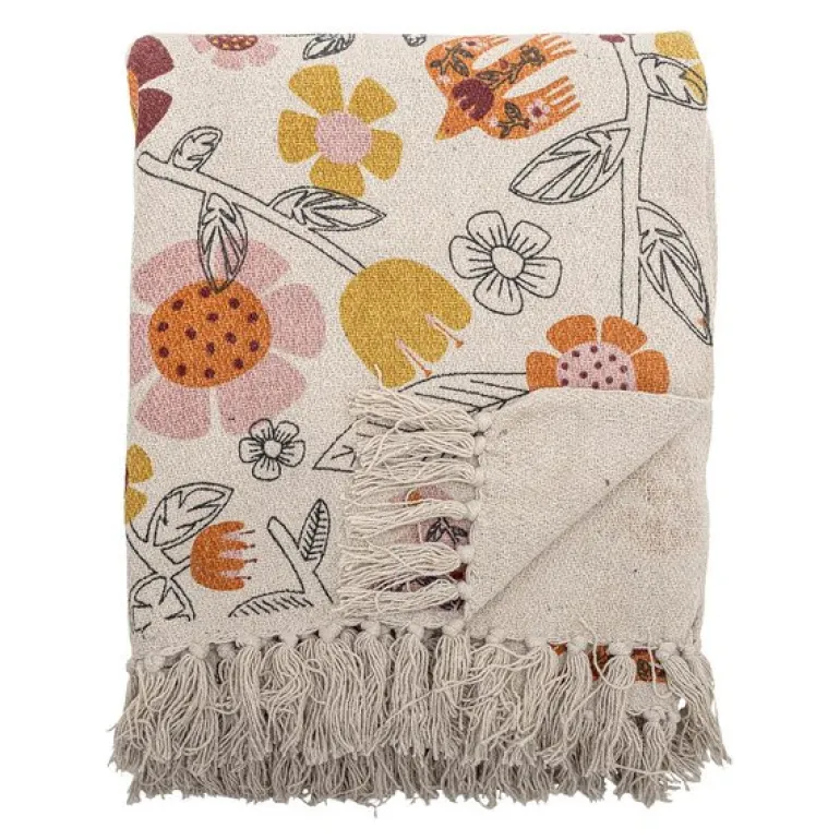 Vivielle pledd 160x130 cm blomster lys