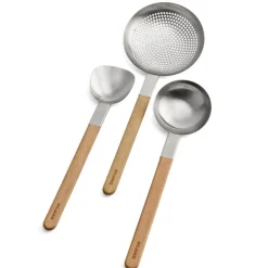 Vulcano wok redskap skje 40 cm stål/eik
