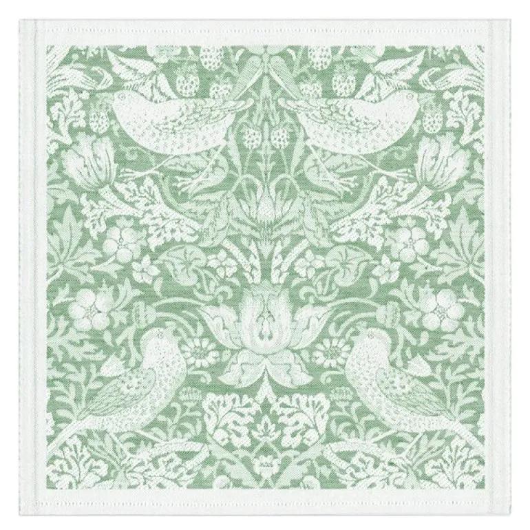 William Morris Strawberry Thief serviett/småduk 35x35 cm grønn