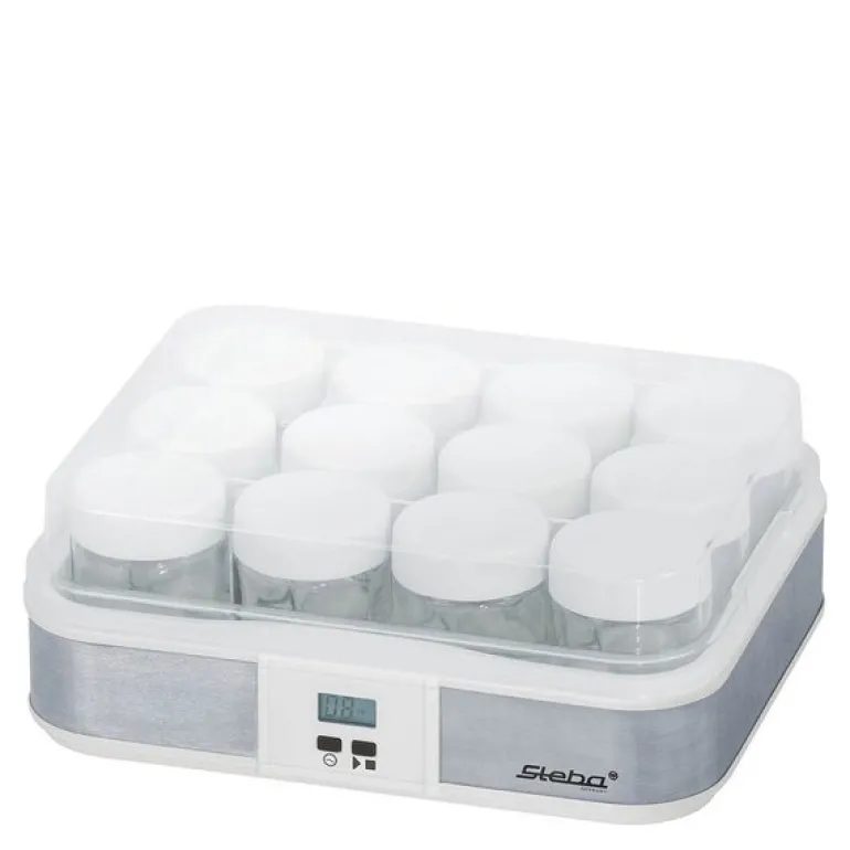 Yoghurtmaskin JM2 2,5L med glassbeholder 12 stk rustfritt stål/hvit